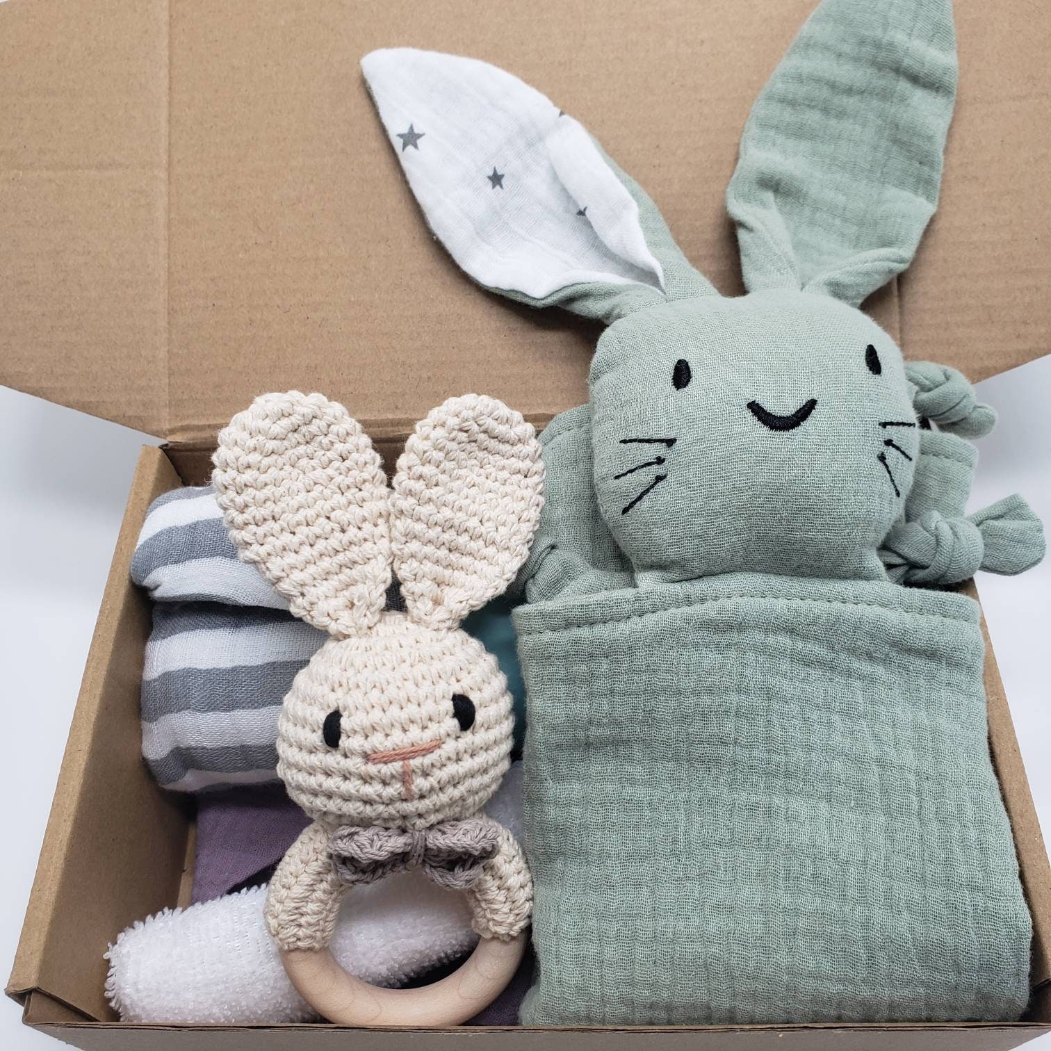 Baby Gift Box, Personalized Baby Lovey, Lovey for Baby, Gender Neutral ...