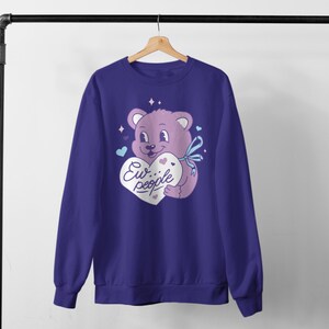 Ew People, pastellgoth-skjorta, pastellfärgad tröja, e-tjejkläder, söt björnskjorta, pastellgoth-kläder, estetisk tröja, plus size bild 2