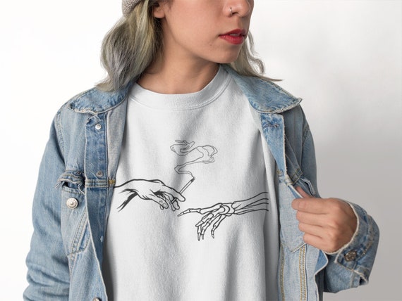 Aesthetic clothing Aesthetic Tee Hoodie Sweatshirt Aesthetic  Renaissance  Line Art Michael Angelo  Aesthetic Mens Crew Neck