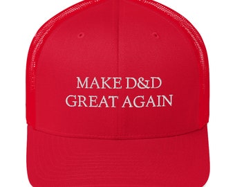 Make D&D Great Again Trump Parody Campaign Embroidered Hat | Trucker Nerd 2020 MAGA parody hat | Funny Nerd Hat