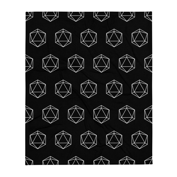Dungeons and Dragons Dice D20 Pattern Blanket Throw Blanket Nerd Geek D20 Dnd Home Decor Natural 20 RPG Dice Set Blanket Black Etsy Canada
