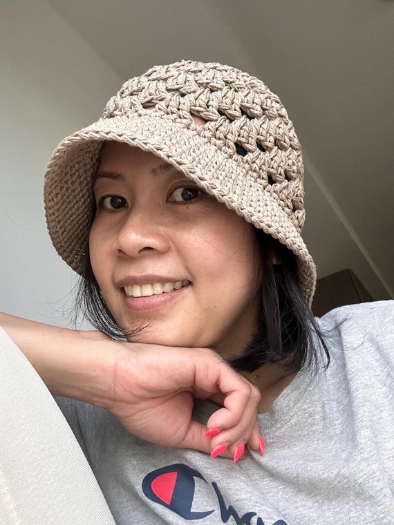 Cotton Crochet Bucket Hat - S/M Easy Crochet Bucket Hat Free Pattern | Kids + Adult Sizes main image 3