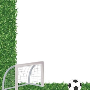 Soccer Border PNG / Pdf Imprimible Descarga instantánea, para álbumes de recortes deportivos, marco de fotos, papel de fútbol, estacionario, borde atlético, escuela