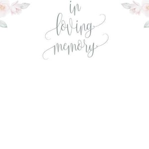 In loving Memory PNG Pdf, Funeral Border paper printable, for programs. announcements, notes, checklists, photos, memory image memoriam page