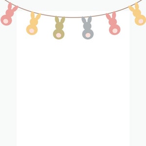 Easter Border Printable Pdf Bunny Holiday letter Size for photos, scrapbooking, journals, planners, digital download pdf png