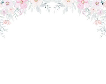 Watercolor Floral Border: Soft Pastel Flower Frame (PNG, PDF)