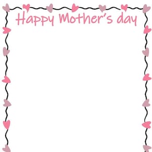 Regalo per la mamma bordo del cuore PNG / Pdf Stazionario stampabile per San Valentino, matrimoni, carta d'amore, album, cornice per foto, carta d'amore, download,