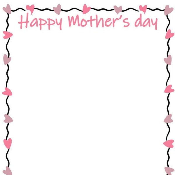 Gift for mom heart border PNG | Pdf Printable stationary for valentines, weddings, love paper, scrapbook, photo frame, love paper, download,