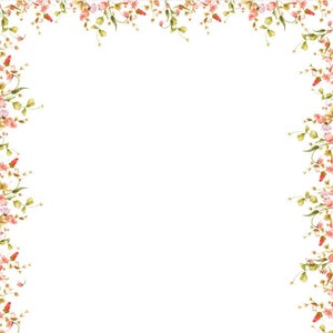 Borde de flor rosa coral imprimible, carta de EE. UU. y A4, descarga instantánea PNG y pdf, papelería de borde floral,