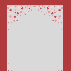 Download digitale istantaneo stampabile del bordo di San Valentino per album, riviste, carta velina, pianificatore, foto, formato lettera legale
