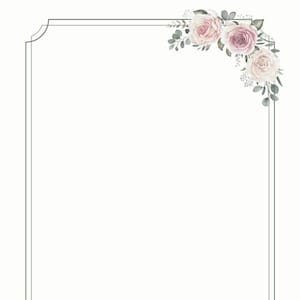 Schöne Blumen Bordüre druckbar für Scrapbook, Fotos, Hochzeiten Letter-Format Print sofortiger digitaler Download
