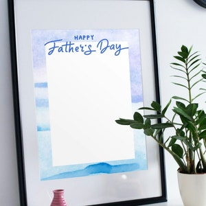 Borde del Día del Padre imprimible Pdf, borde de papá de carta PNG de EE. UU., impresión del día del padre A4, álbum de recortes familiar, papelería de papá, menús, listas, marcos,