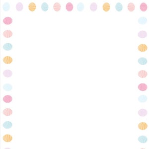 Easter Border Printable Minimal Pdf Instant download Letter Size PNG for photos, scrapbook, planners journal spring holiday eggs image 1