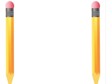 Back to School Apple & Pencil Border: Printable Frame (PNG, PDF)