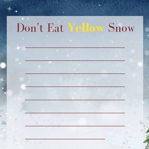 Engraçado NOTA de Natal Lista em branco para impressão para notas e planejadores Lista de inverno para download Carta legal Humor Lista de verificação de Natal