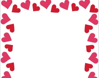 Valentinstag, Border, Pdf Herz druckbar, Liebe PNG, Border Bilder, Valentinstag Design, sofortiger download, Letter Größe für Scrapbooks, Foto
