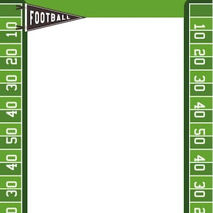 Football Border Pdf Printable Blank Sports Template Instant Download