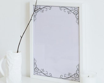Lavender Floral Border: Printable Stationery, Scrapbook Paper (PDF, PNG)