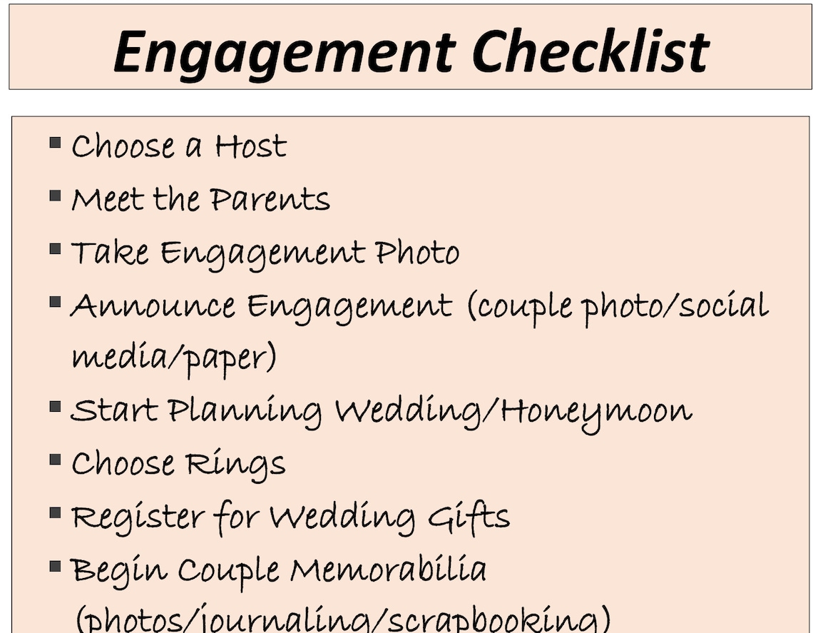 Engagement Checklist Party Digital Printable Download Etsy are-you-planning-a-short-engagement-here-is-a-helpful-checklist