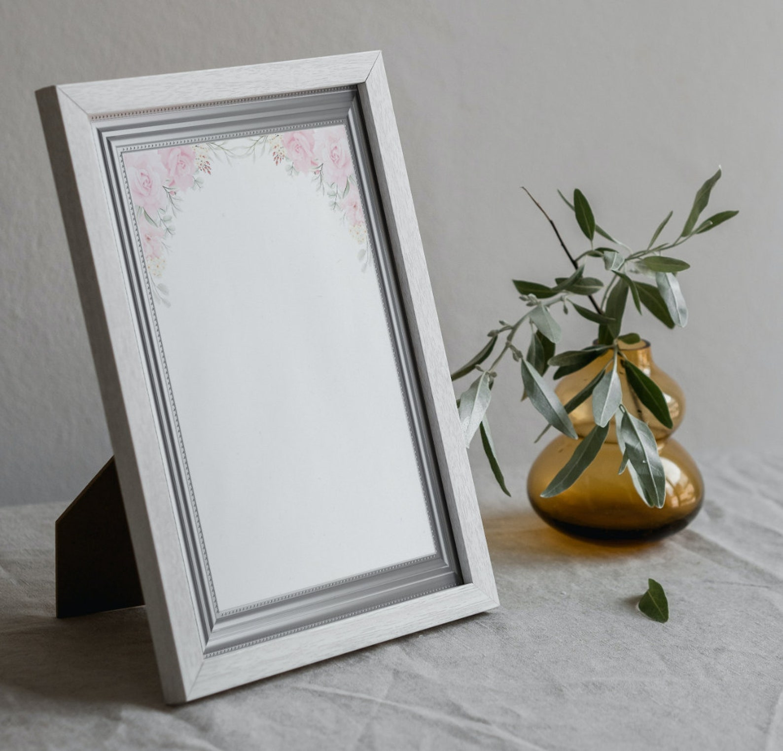 Beautiful Flower Border Printable, PNG | Pdf Silver Floral Paper, for ...