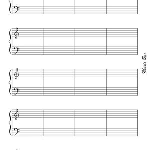 Bladmuziek sjabloon afdrukbare muzikale download, cadeau voor muziekleraar, liedschrijverpapier, bladmuziekpapier, componistsjablonen, blanco muziek