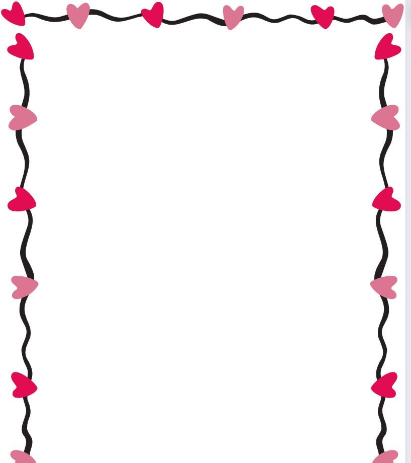 Sweet Heart Border Blank Printable Instant Download Valentines Day Border Minimal Scrapbook, Photos, Journal, Planner PNG - Etsy