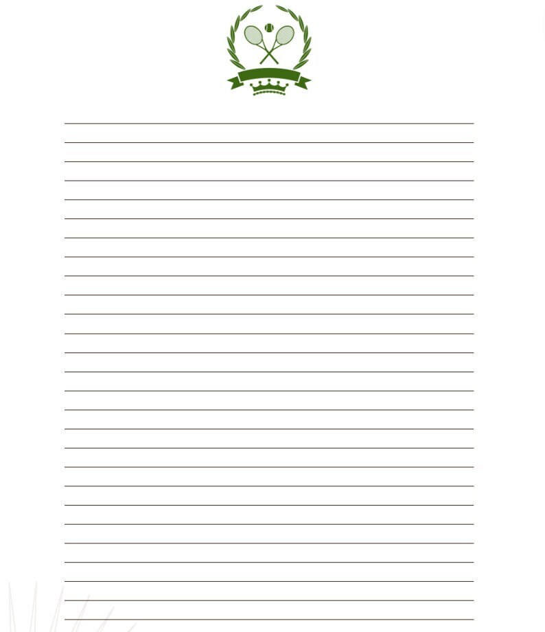Blank Printable Tennis Checklist Template for Instant Download Etsy