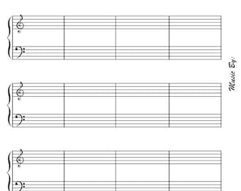 Printable Sheet Music Template: Fill-In, 4 Colors (PDF)