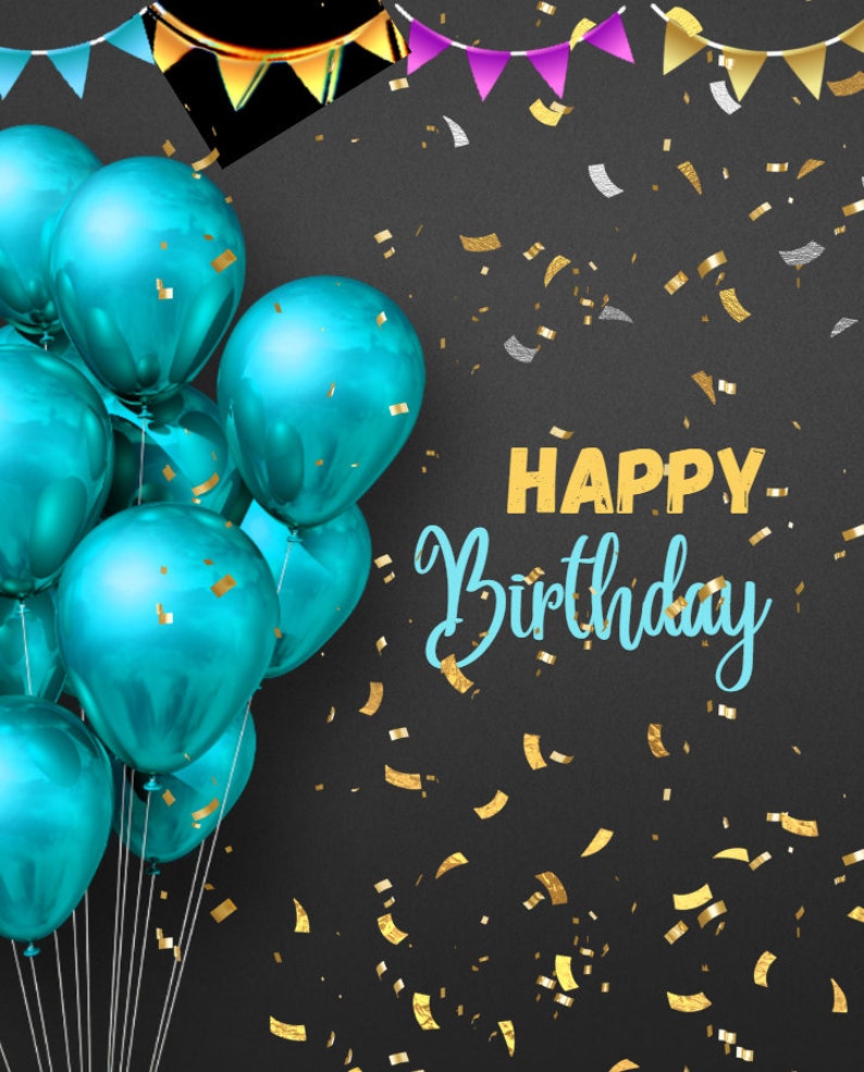 Birthday Printable Decor, Pdf, PNG for Wall, Office, Instant Download ...