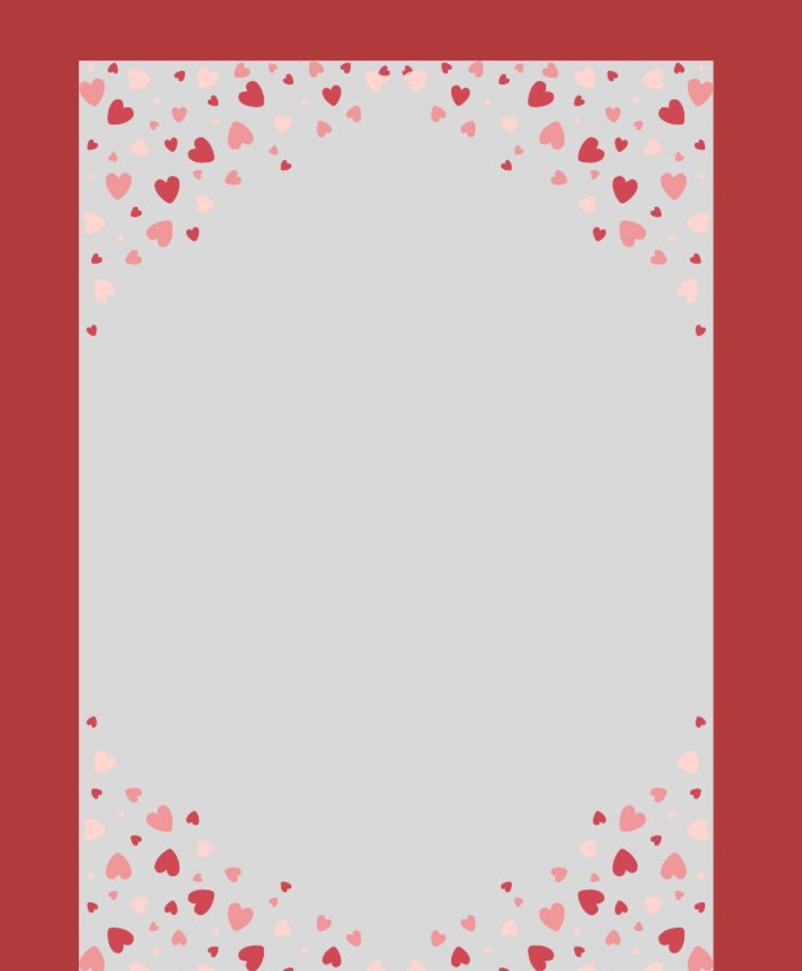 Valentine Border Printable Instant Digital Download For Scrapbook Journals Tissue Paper