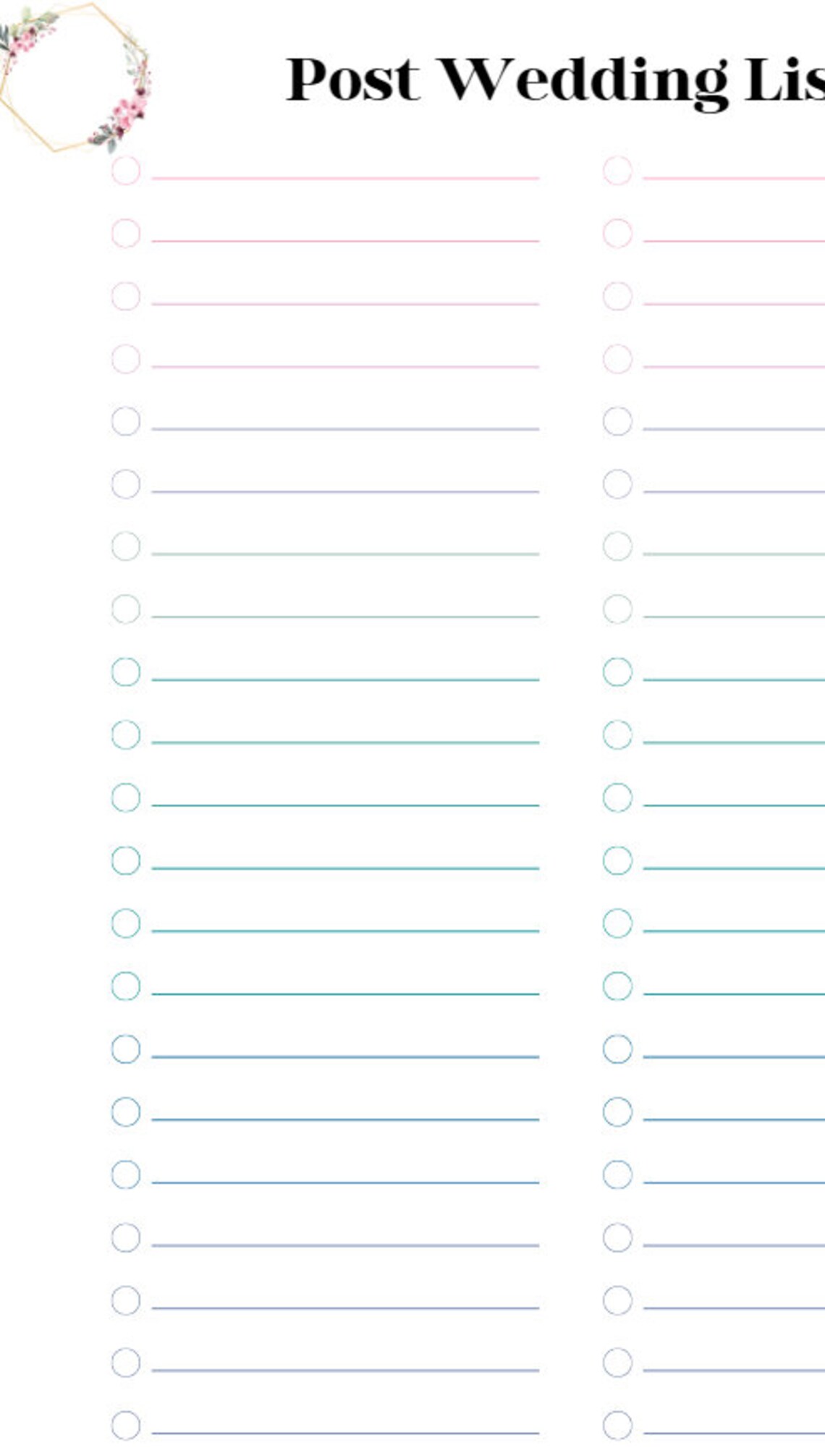 Wedding to Do Printable Lists Template Fill in the Blank 6 Full Pages for Notes, Planners ...