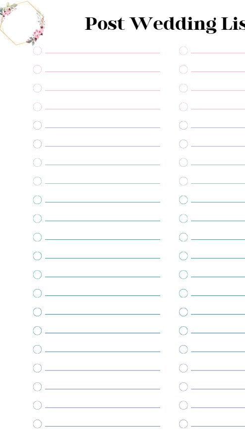 Wedding to Do Printable Lists Template Fill in the Blank 6 Full Pages for Notes, Planners ...
