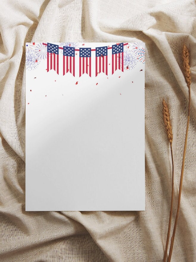 July 4th Border Printable PNG and Pdf Instant Download for USA Paper ...