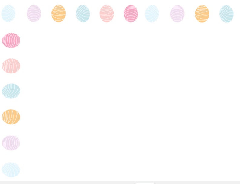 Easter Border Printable Minimal Pdf Instant download Letter Size PNG for photos, scrapbook, planners journal spring holiday eggs image 2