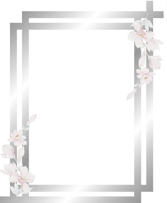 Silver and Flower Wedding Border PNG Pdf Printable Instant Download, Print  Stationary, Floral Paper, for Scrapbook, Photos, Faded Frame - Etsy Sweden