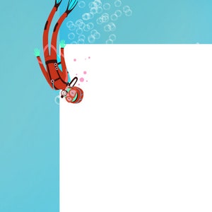Diving Border Printable Page Frame, Pdf, PNG, Instant Download, Letter ...