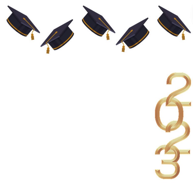 2023 Graduation Border Frame Digital PNG Pdf 2023 Grad Photo, Scrapbook