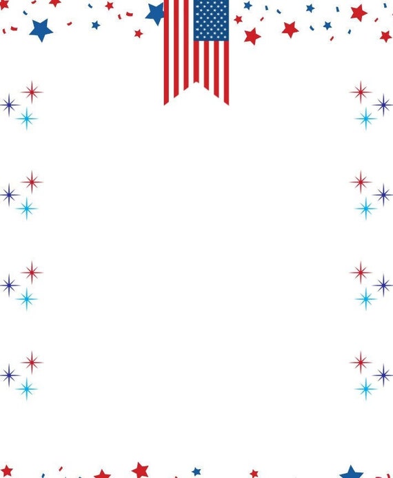 Red & Blue Border Border Paper