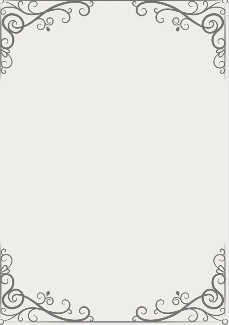 Vintage Border Printable Pdf, PNG 4 Soft Colors, Gray Vintage Paper ...