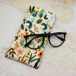 Rifle Paper Co Fabric Glasses Case, Floral Glasses Case, Eyeglass Case, Sunglasses Case, Fabric Phone pouch, Phone Case, Gift for Her