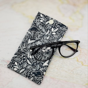 Cotton + Steel Fabric Glasses Case, mushroom Glasses Case, Eyeglass Case, Sunglasses Case, Fabric Phone pouch, Phone Case, Gift for Her