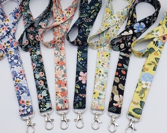 Rifle Paper Co Lanyard, Lanyard for Keys, Floral Lanyard, Breakaway Floral Lanyard