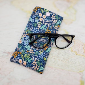 Rifle Paper Co Fabric Glasses Case, Floral Glasses Case, Eyeglass Case, Sunglasses Case, Fabric Phone pouch, Phone Case, Gift for Her