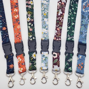 Floral Lanyard(Buckle), Rifle Paper Co Lanyards, Lanyard with release Buckle, Spring Lanyards, Lanyard for Keys,