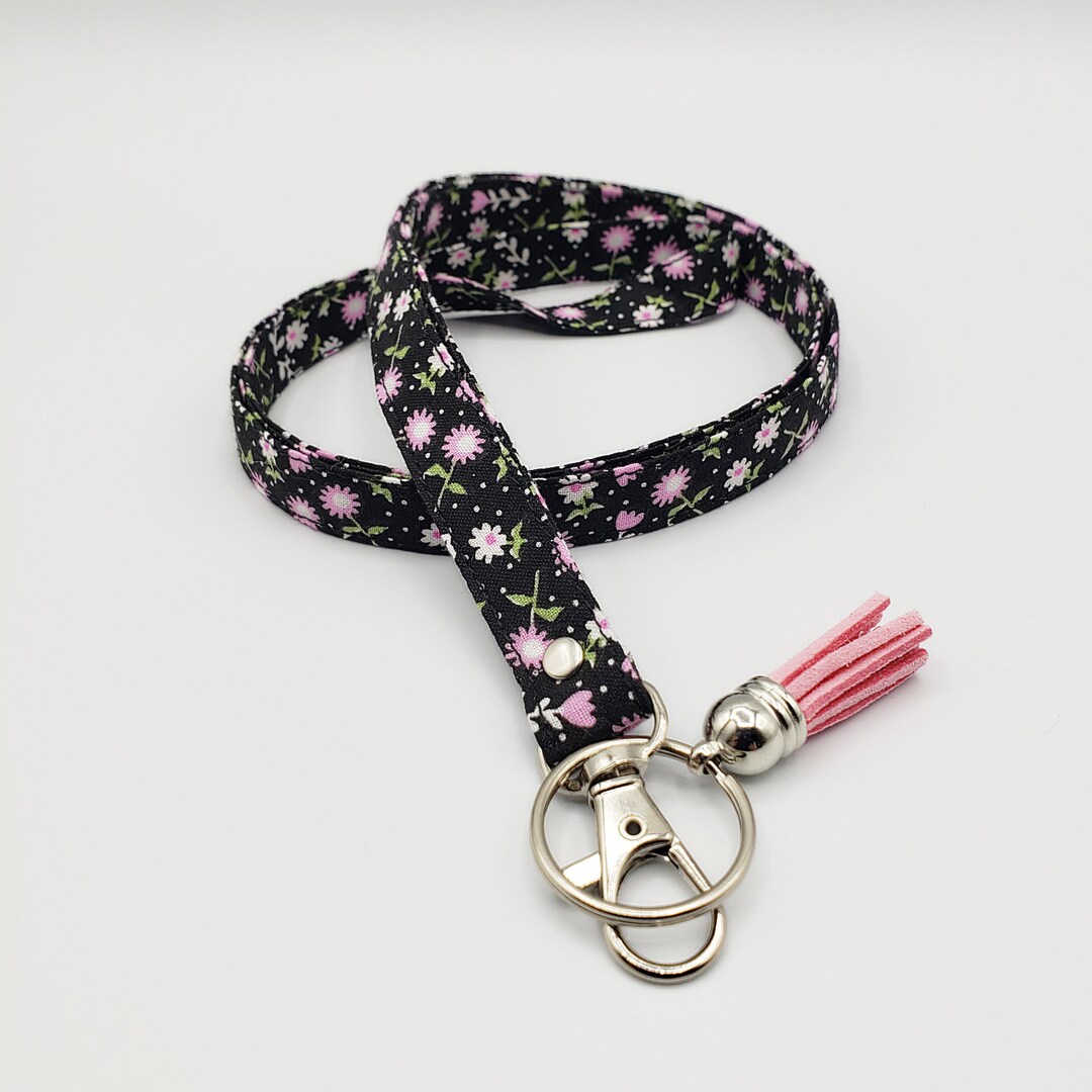 Breakaway Floral Lanyard, Floral Lanyard, Fabric Lanyard, Wipeable Badge Reel, Floral Badge Reel ...