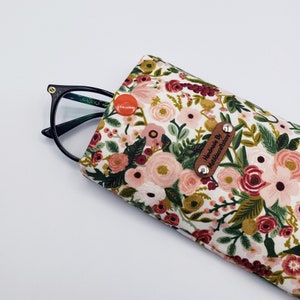 Rifle Paper Co Fabric Glasses Case, Floral Glasses Case, Eyeglass Case, Sunglasses Case, Fabric Phone pouch, Phone Case, Gift for Her