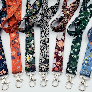 Rifle Paper Co Lanyard, (Breakaway Lanyard-Olny3/4&quot;), Lanyard for Keys, Floral Lanyard, Breakaway Floral Lanyard