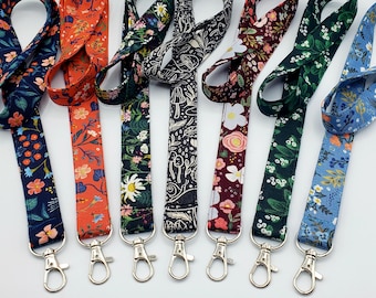 Rifle Paper Co Lanyard, Lanyard for Keys, Floral Lanyard, Breakaway Floral Lanyard
