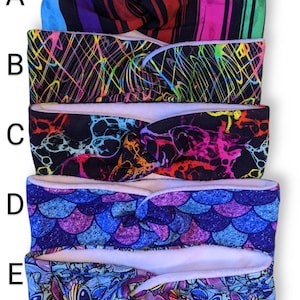 Twisted ear warmers, headband with fleece lining