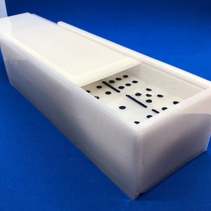 Custom Resin domino storage box sliding top. Jumbo Size will not fit this box. (dominoes are not included)